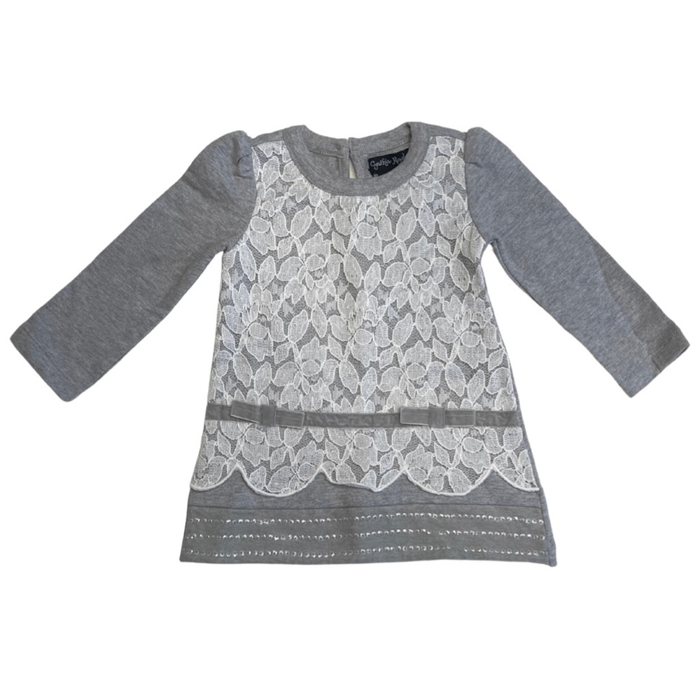 NWOT Cynthia Rowley Boho Gray Lace Baby Sweater - SZ - 12M
